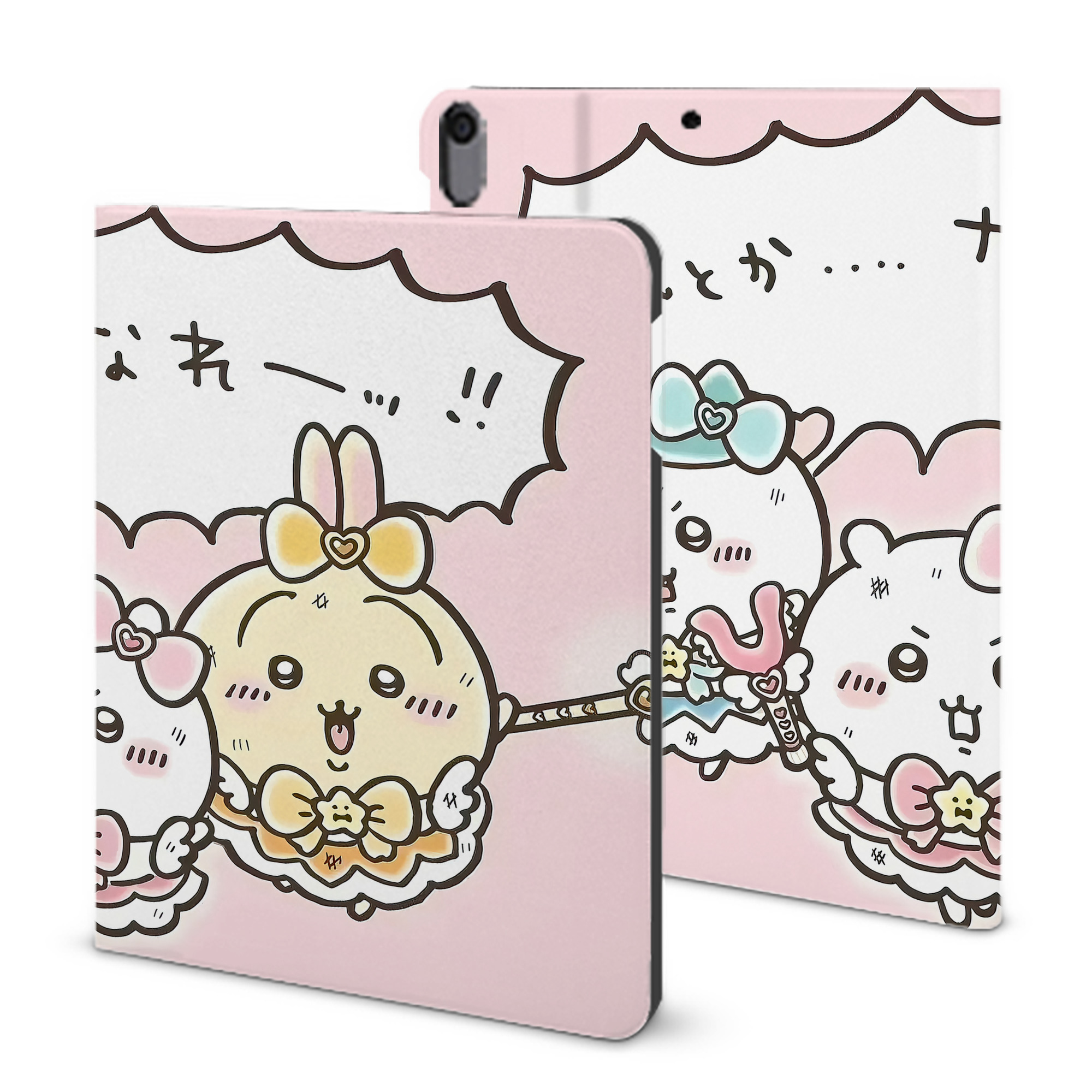 （画像用） ちいかわ Chii-kawa IPad ケース ブック型 PUレザー TPU 耐衝撃 軽量 薄型 ペン収納なし 全面保護 IPad 各モデル対応